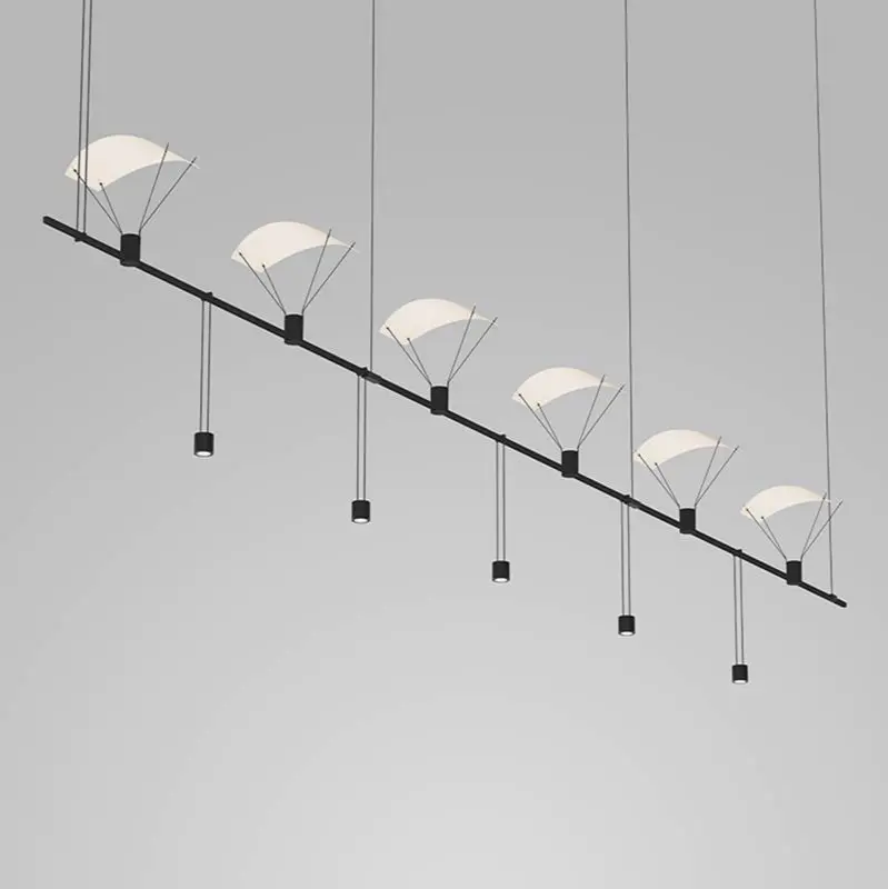 36" 3-Bar In-Line Linear w/ Suspended/Bar-Mounted Single Cyls w/Flood Lenses & Parachute Reflectors