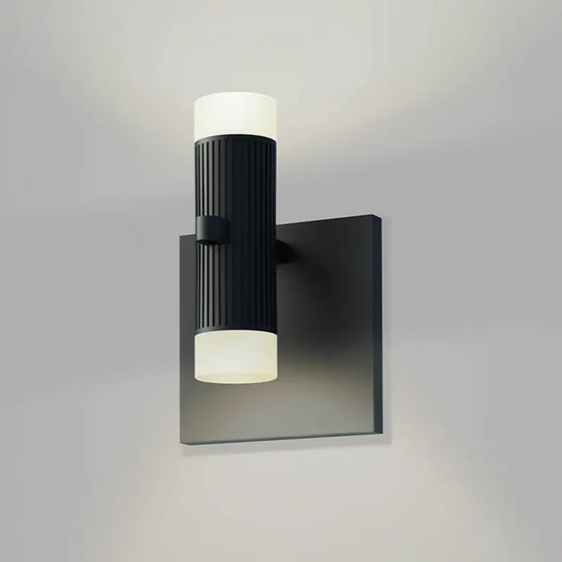 Standard Single Sconce with Bar-Mounted Duplex Cylinders w/Glass Drum Diffusers