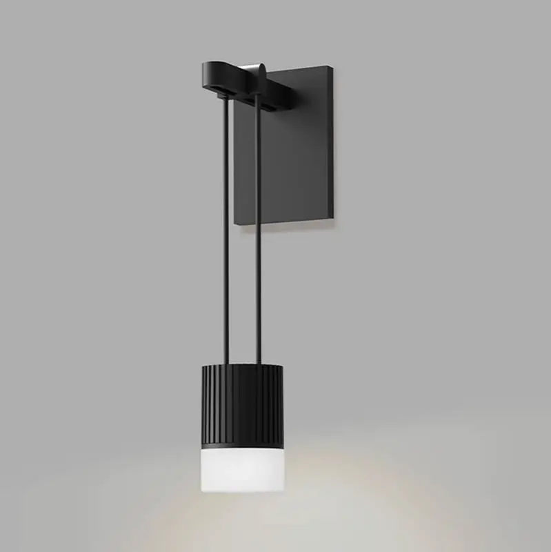 Mini Single Sconce with Suspended Cylinder w/Glass Drum Diffuser