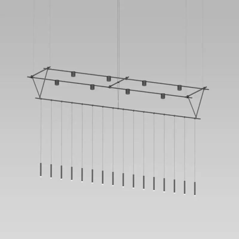 96" Triangle Truss with 36"Monoline Thin Cylinder Pendants + Power Precise Direct Mount Cylinders