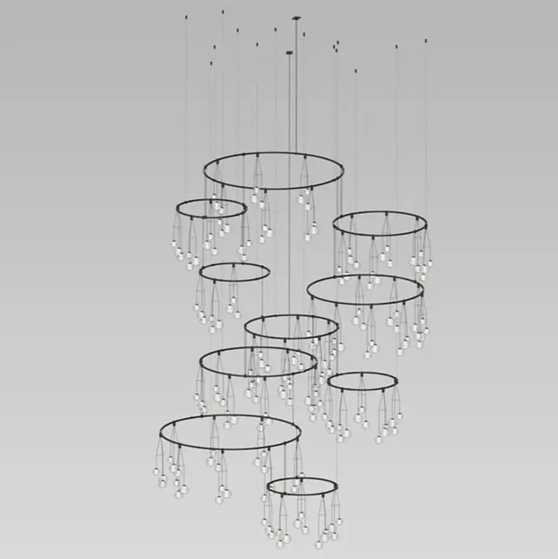 Vertical Ring Matrix with Glass Cluster Luminaires