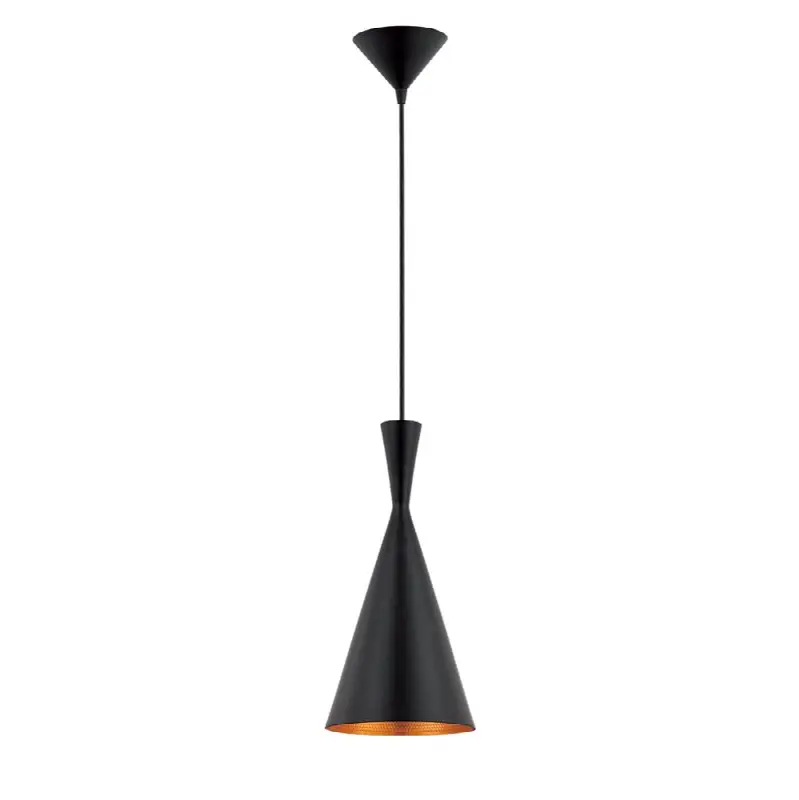 Bronx, Pendant, 16", Matte Black, Gold Aluminum