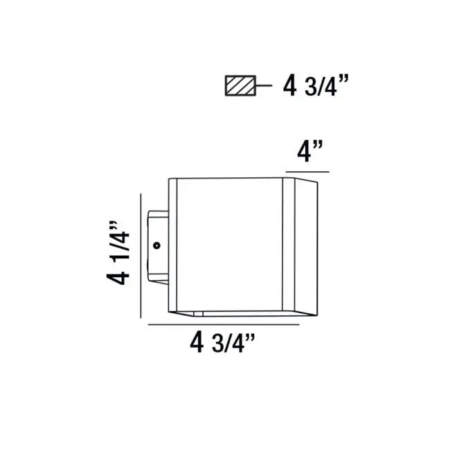 Crest, Outdr, LED Wallmnt, Bk