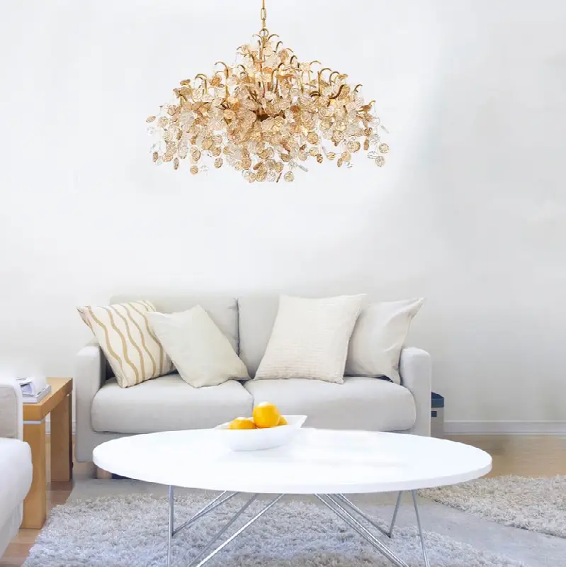 Campobasso, Chandelier, 11-Light, 33", Gold, Mixed Glass