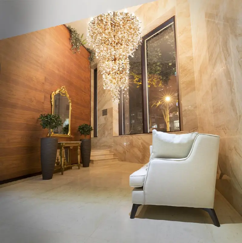 Campobasso, Chandelier, 33-Light, 76", Gold, Mixed Glass