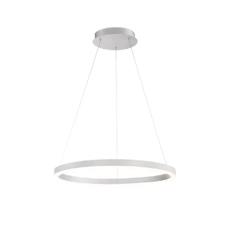 Spunto, Chandelier, 28", Brushed Silver, White Glass