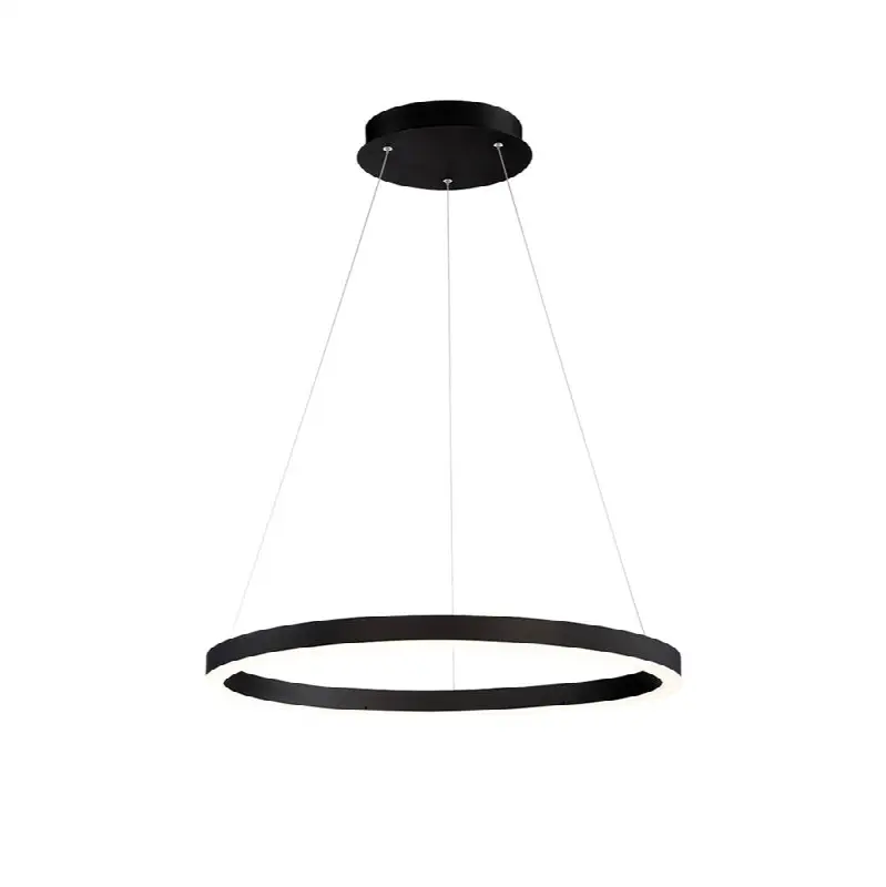 Spunto, Chandelier, 28", Matte Black, White Glass