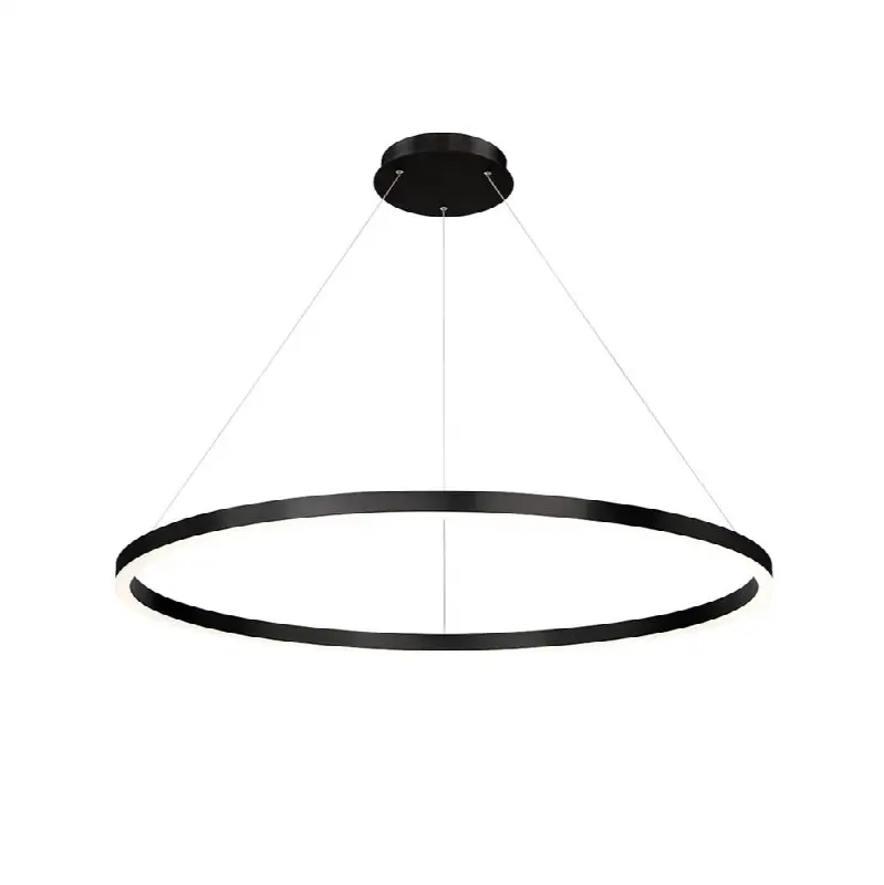 Spunto, Chandelier, 47", Matte Black, White Glass