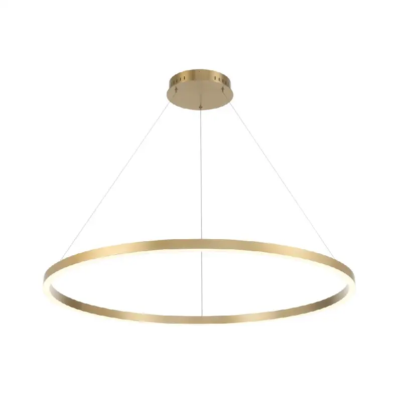 Spunto, Chandelier, 47", Brushed Gold, White Glass