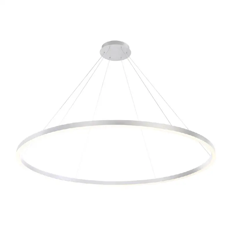 Spunto, Chandelier, 61", Brushed Silver, White Glass