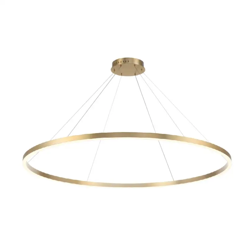 Spunto, Chandelier, 61", Brushed Gold, White Glass