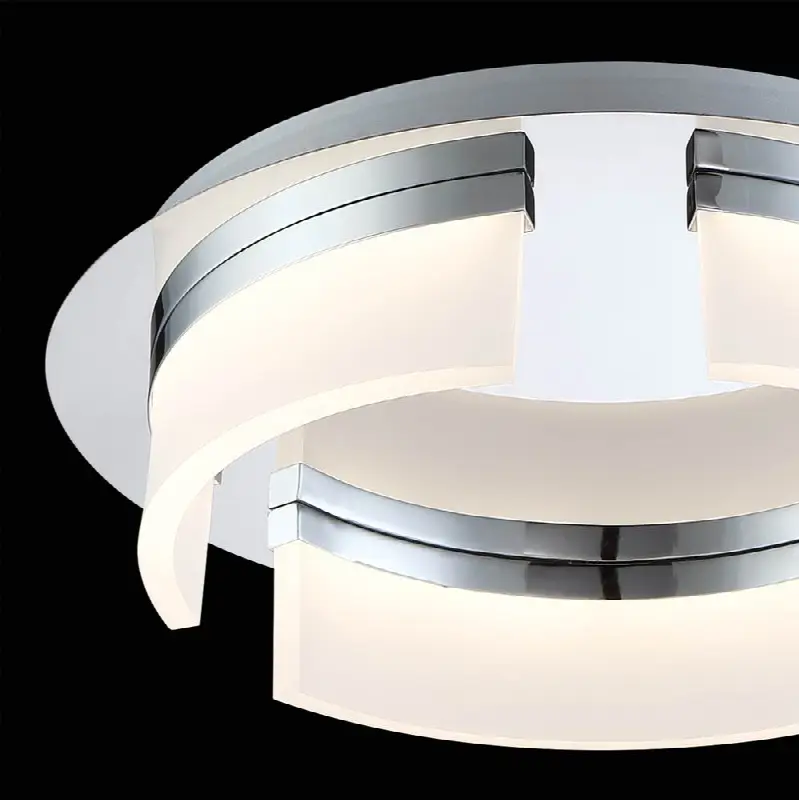 Bria, Flush Mount, 11", Chrome, White Acrylic