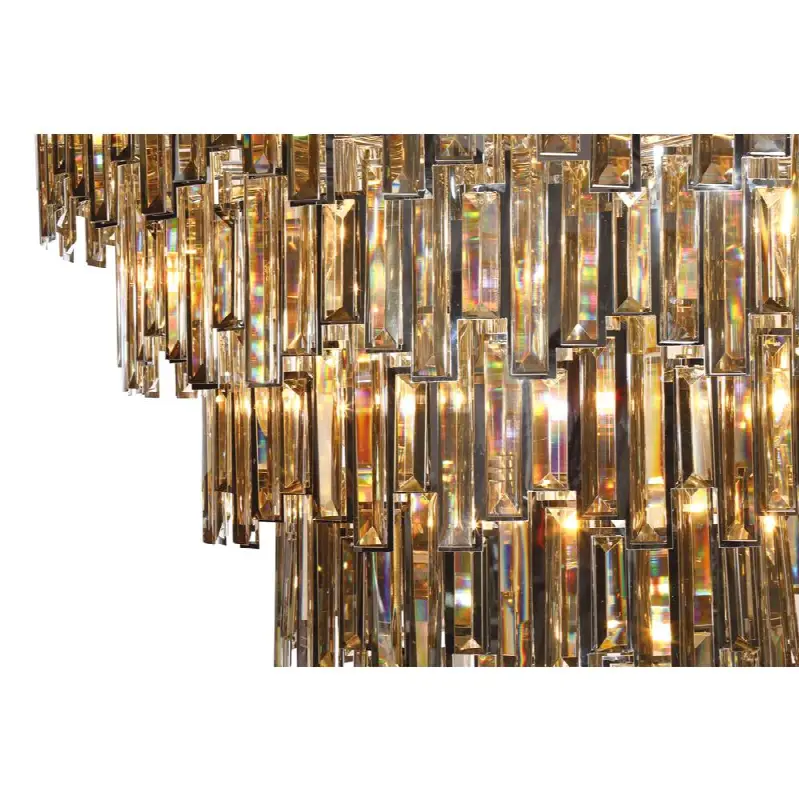 Vienna, Chandelier, 28-Light, 48", Chrome, Amber Glass