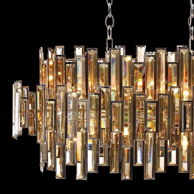 Vienna, Chandelier, 16-Light, 41", Chrome, Amber Glass