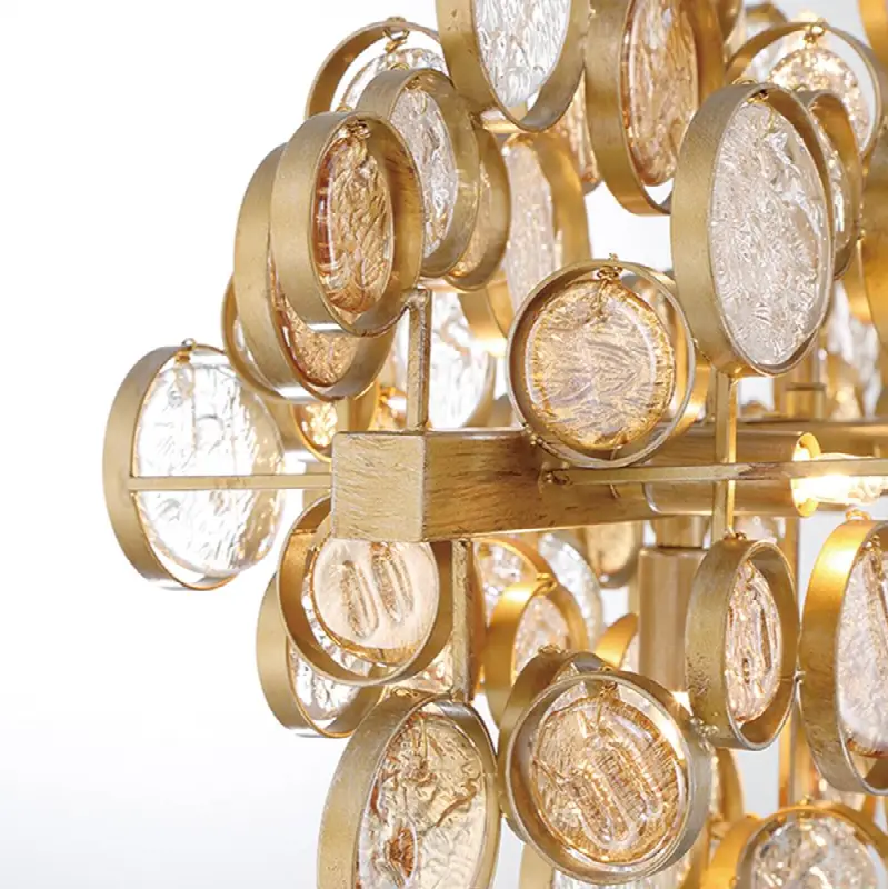 Trento, Chandelier, 12-Light, 40", Gold, Amber Glass