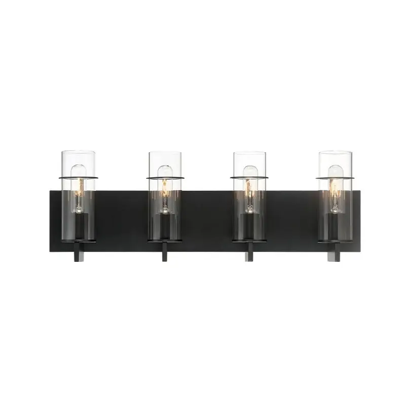 Pista, Vanity, 4Lt, 26", Matte Black, Clear Glass