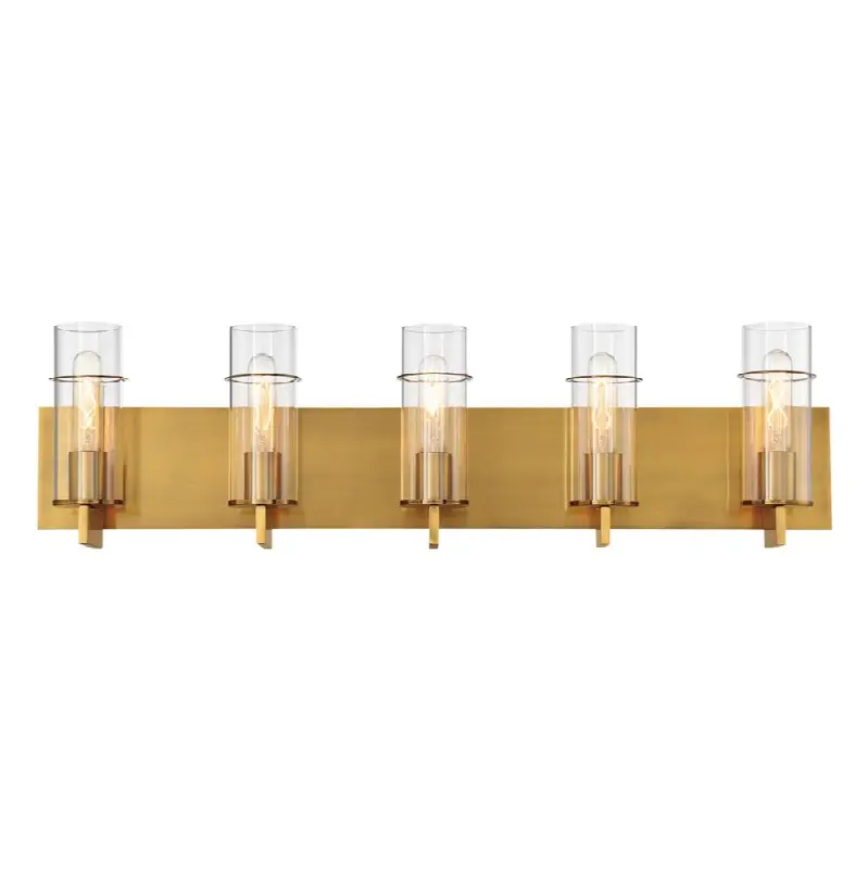 Pista, Vanity, 5Lt, 34", Gold, Clear Glass