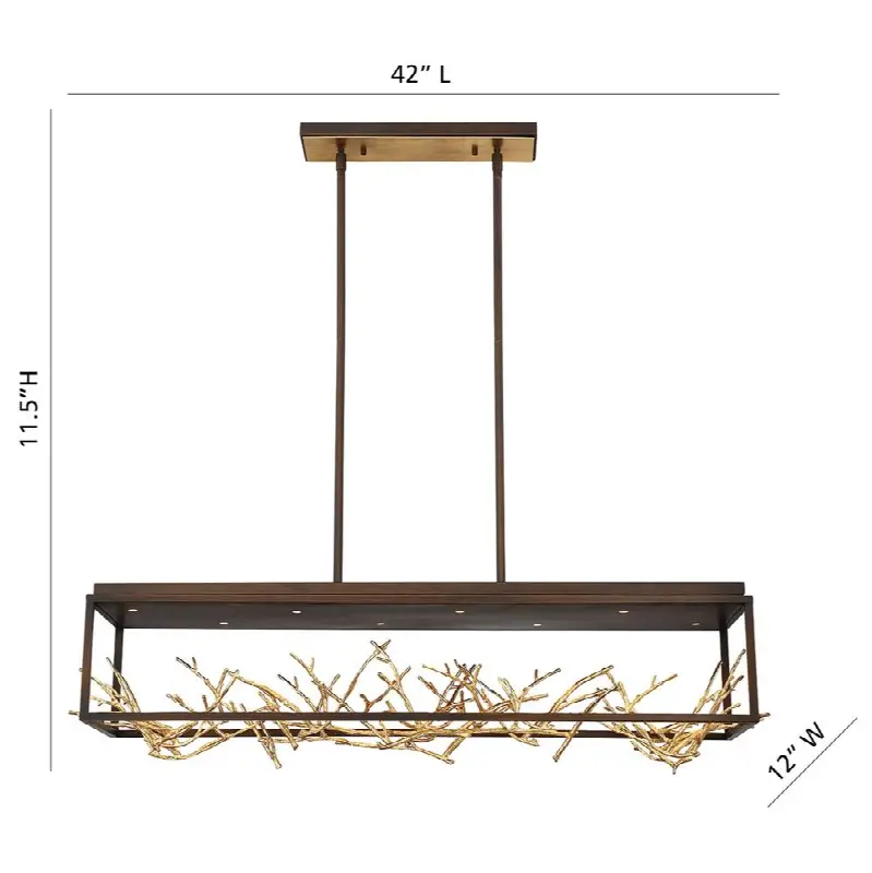 Aerie, Chandelier, 8-Light, 42", Gold-Black Mix