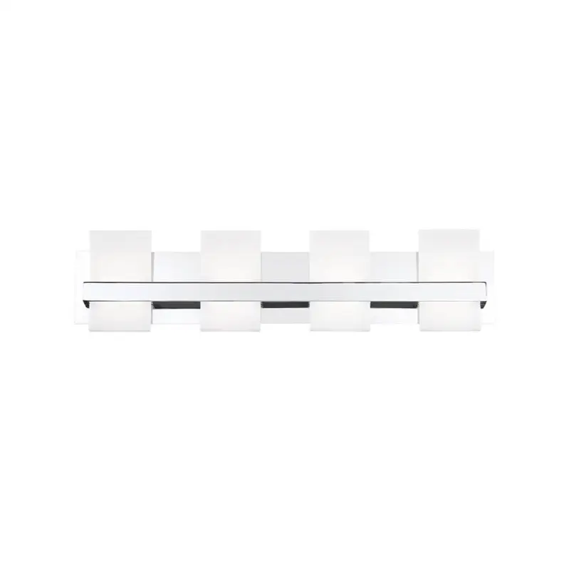 Cambridge, Vanity, 4Lt, 29", Chrome, White Acrylic