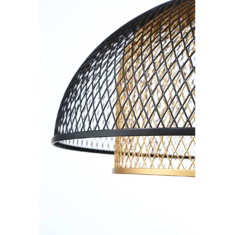 Kenmore, Pendant, 16", Matte Black, Gold Steel