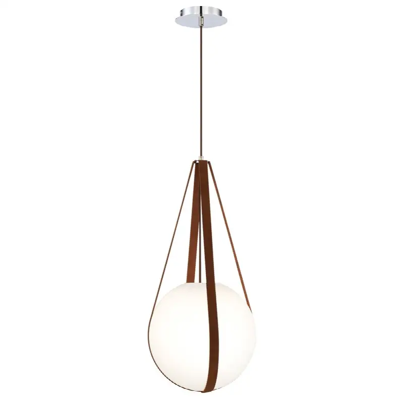 Rosemount, Pendant, 12", Chrome, White Glass