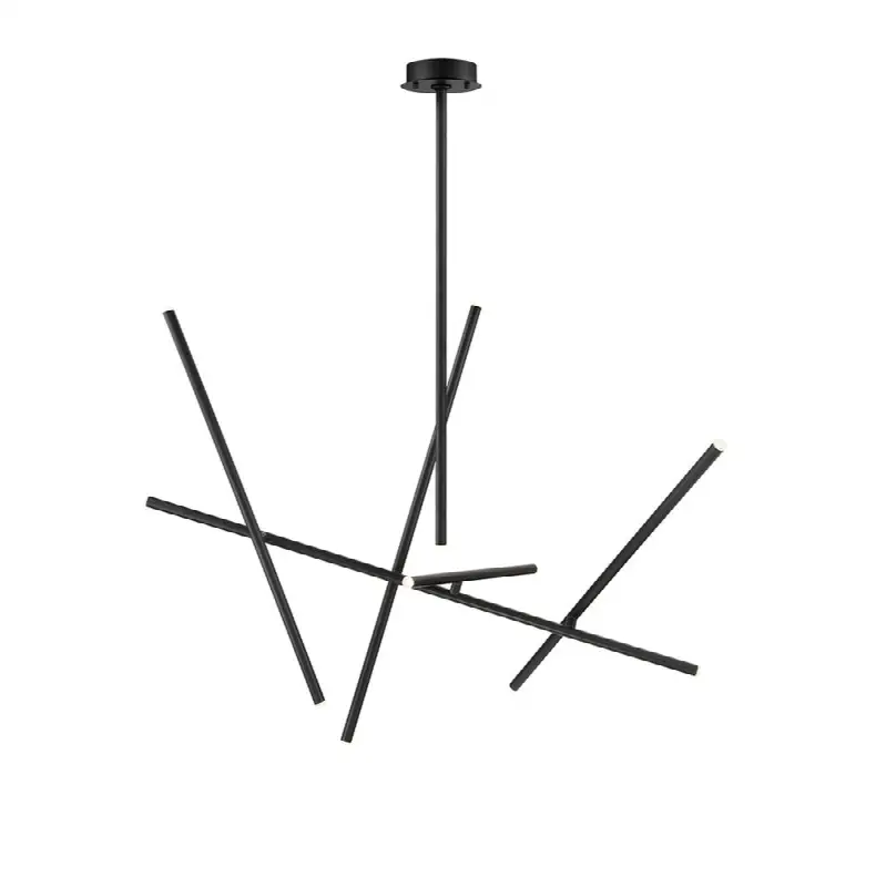 Crossroads, Chandelier, 10-Light, 47", Matte Black