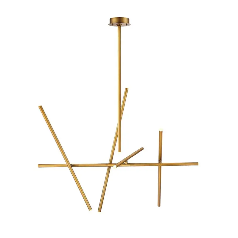 Crossroads, Chandelier, 10-Light, 47", Brushed Brass