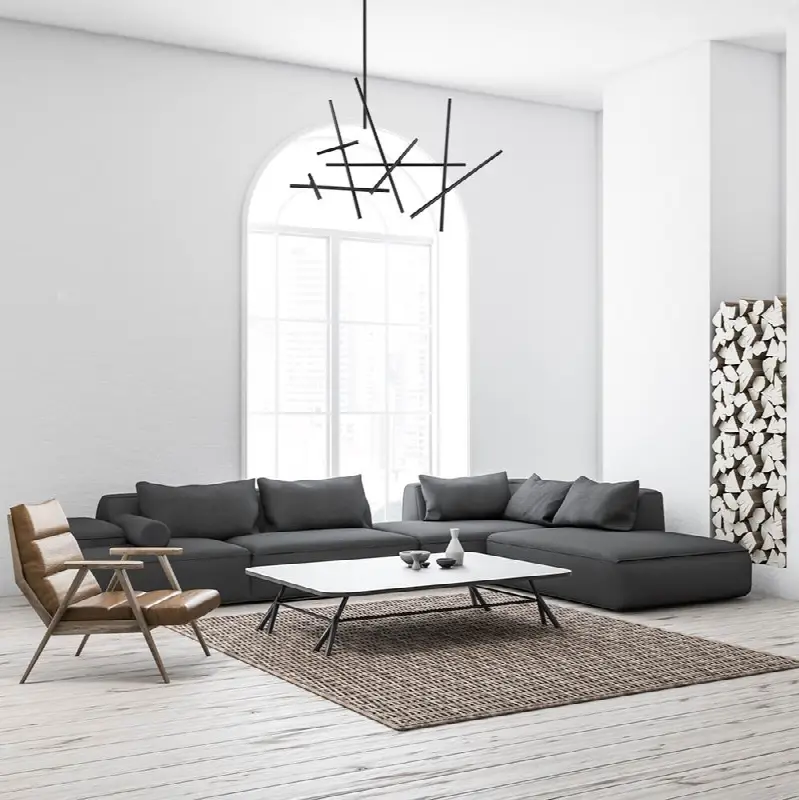 Crossroads, Chandelier, 18-Light, 59", Matte Black