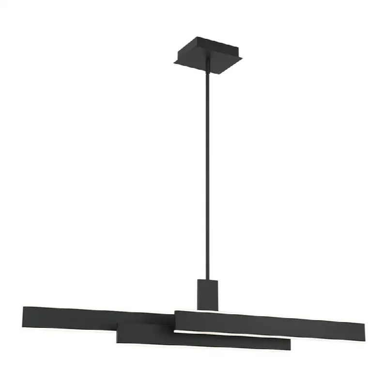 Cameno, Chandelier, 45", Matte Black, White Acrylic