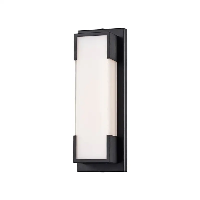 Thornhill, Wall Sconce, 13.5", Powder Coat Black, White Glass