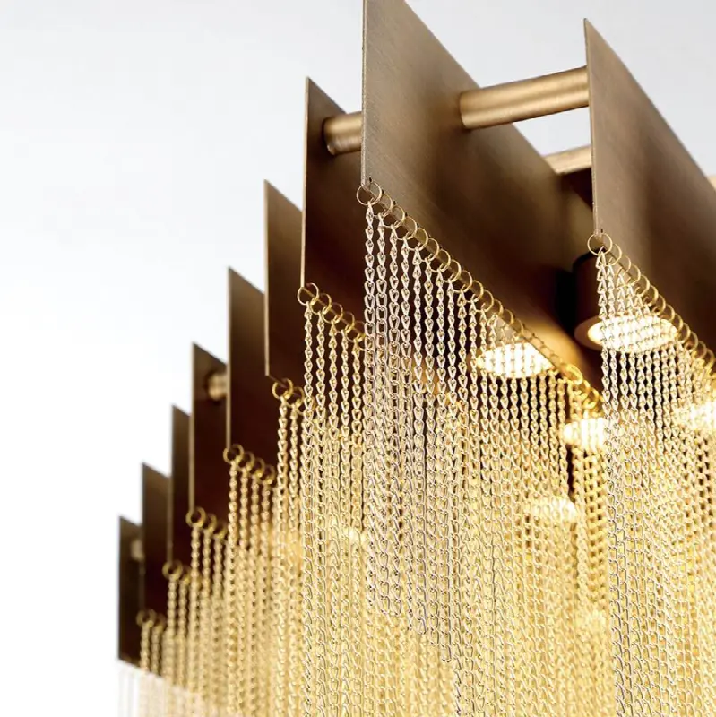 Bloomfield, Chandelier, 22-Light, 47", Matte Gold, Gold Aluminum