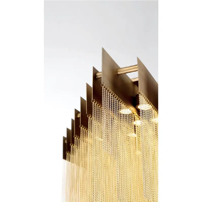 Bloomfield, Chandelier, 28-Light, 73", Matte Gold, Gold Aluminum
