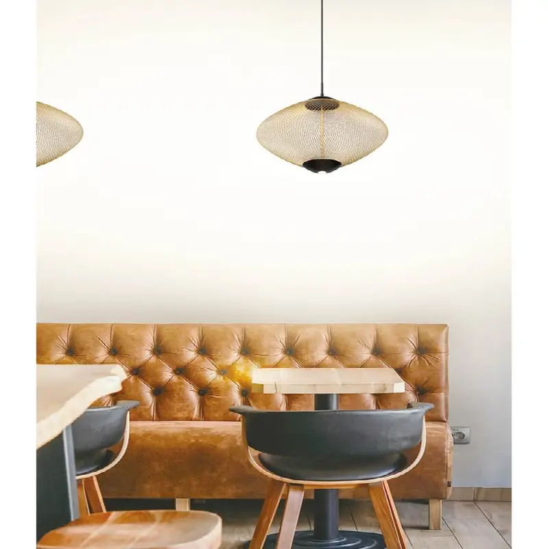 Park, Pendant, 22", Matte Black, Gold Steel