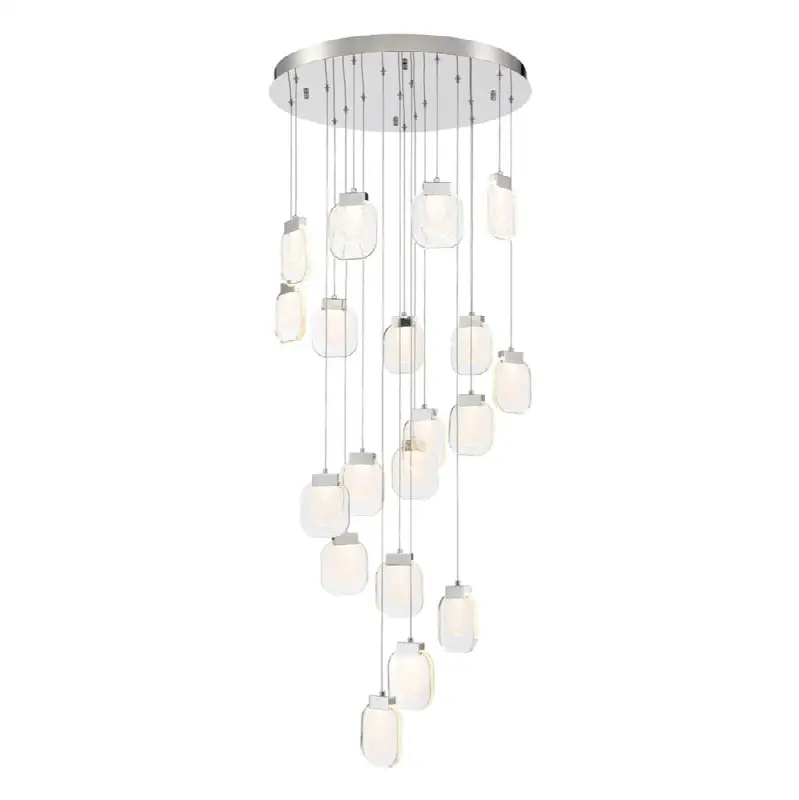 Paget, Chandelier, 19-Light, 29", Chrome, Clear Glass