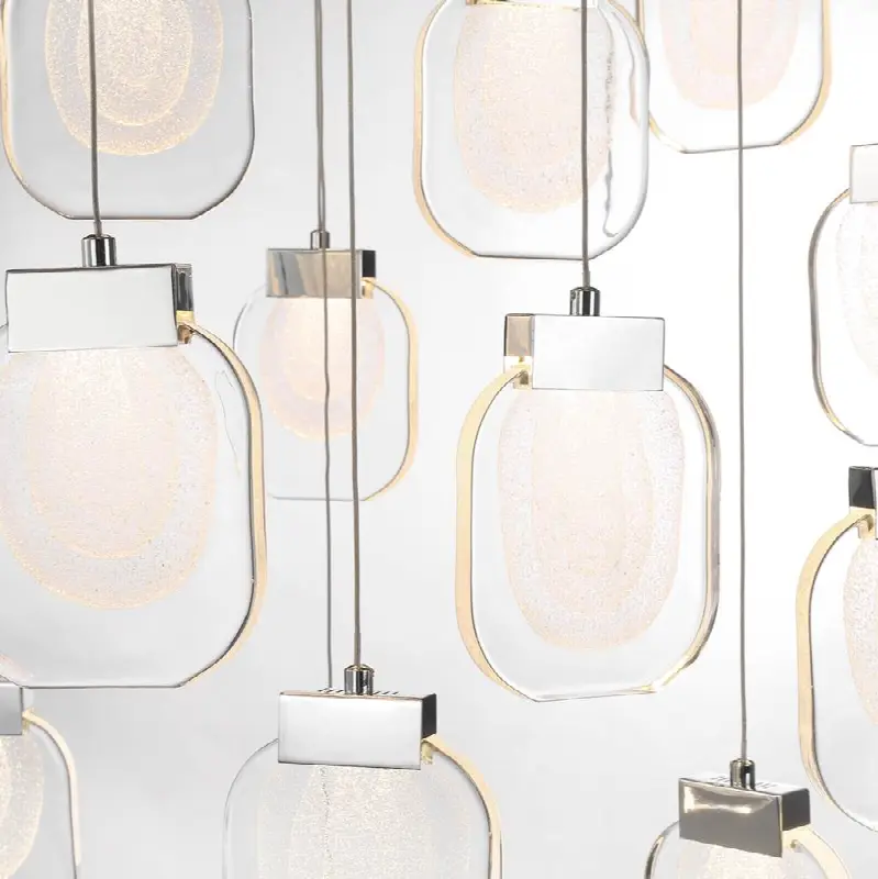 Paget, Chandelier, 31-Light, 39", Chrome, Clear Glass