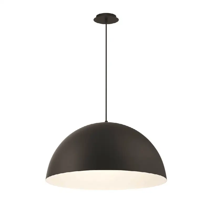 Laverton, Pendant, 24", Matte Black, Black Steel