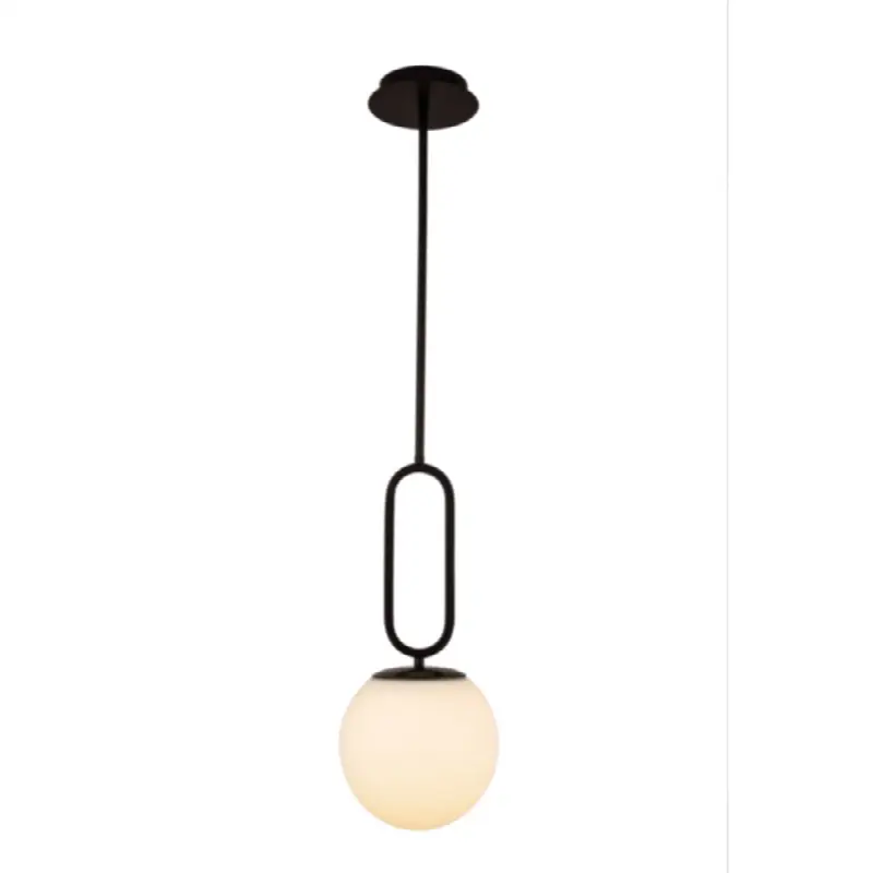 Prospect, Pendant, 10", Matte Black, White Glass