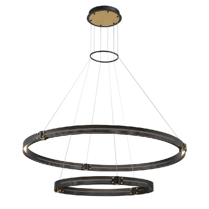 Admiral, Chandelier, 2-Light, 48", Gold-Black Mix