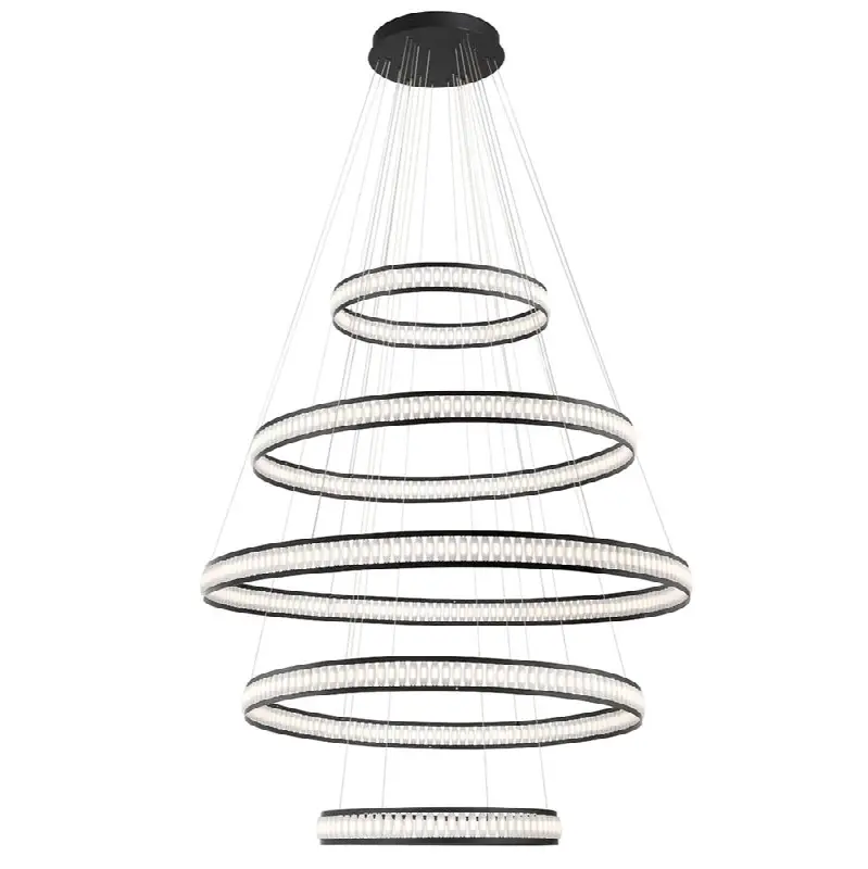 Forster, Chandelier, 5-Light, 60", Matte Black