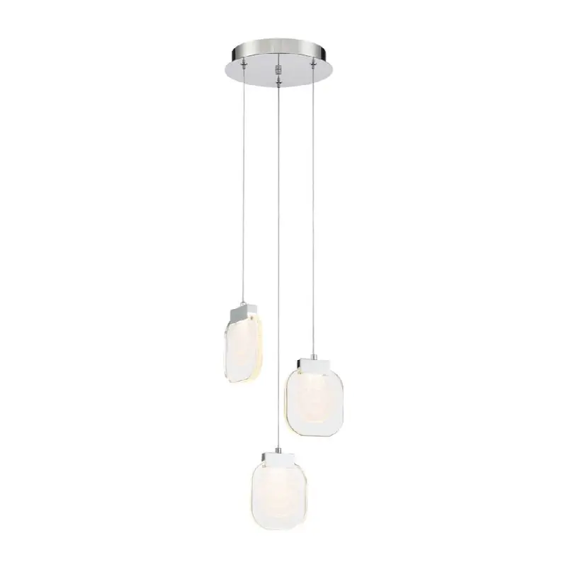 Paget, Chandelier, 3-Light, 10", Chrome, Clear Glass
