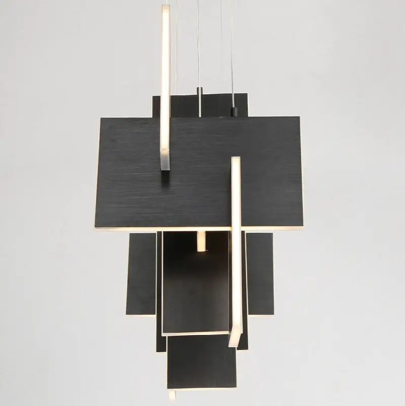 Coburg, Chandelier, 3-Light, 42", Anodized Black