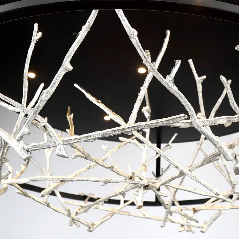 Aerie, Chandelier, 31", Silver-Black Mix