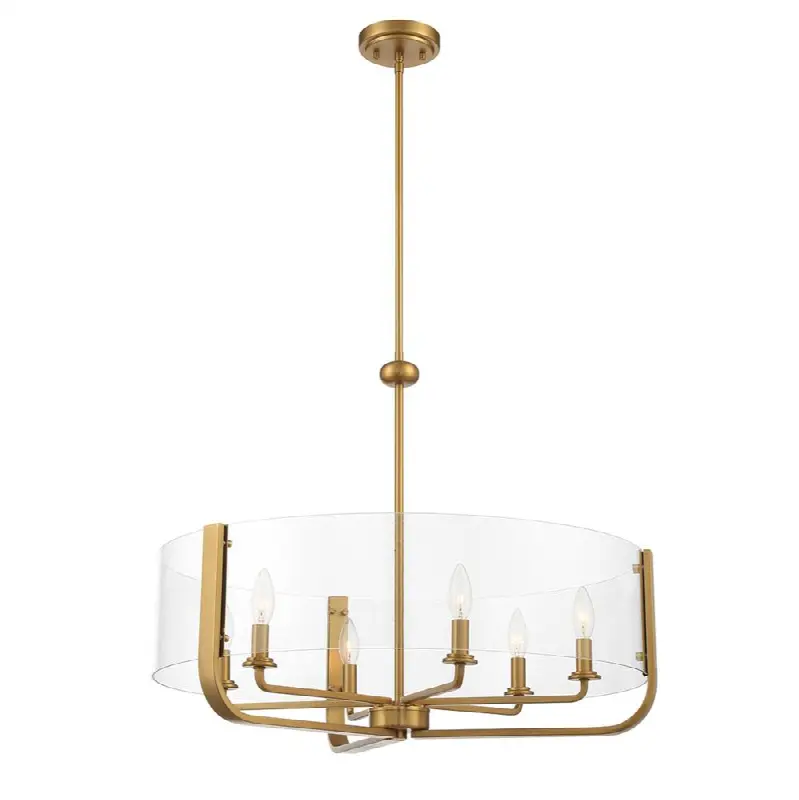 Campisi, Chandelier, 6-Light, 28", Gold, Clear Glass