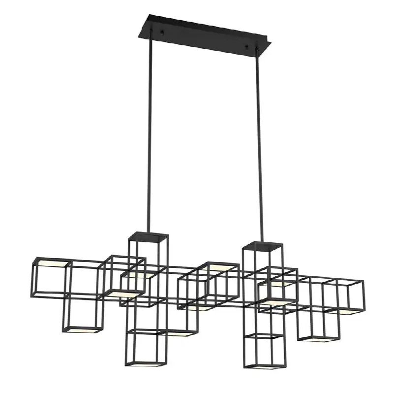 Ferro, Chandelier, 13-Light, 55", Matte Black