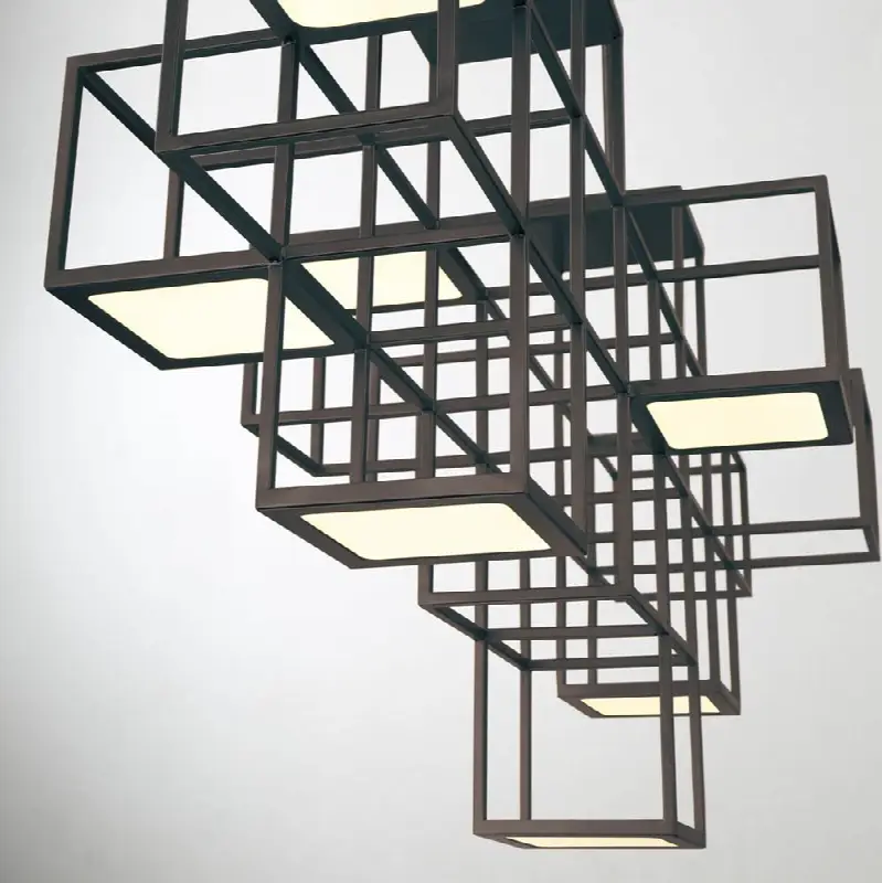 Ferro, Chandelier, 9-Light, 40", Matte Black