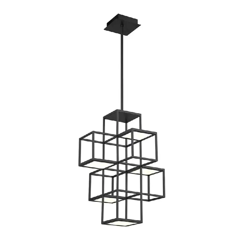 Ferro, Chandelier, 5-Light, 21", Matte Black