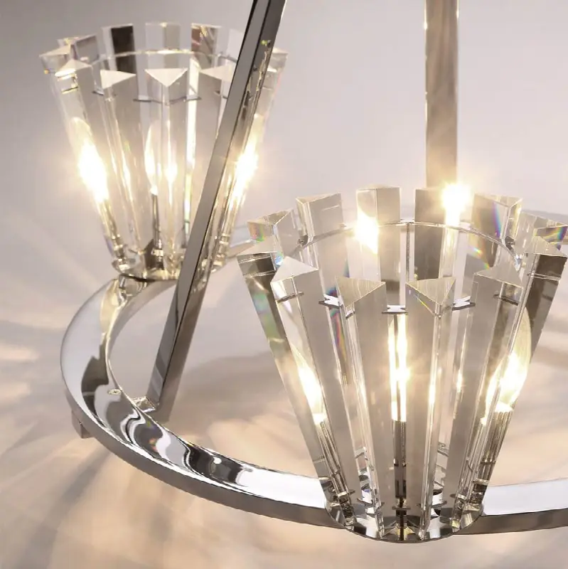 Ricca, Chandelier, 3-Light, 29", Chrome, Clear Glass