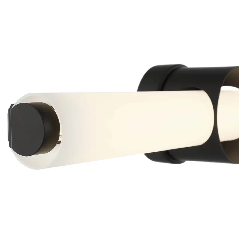 Santoro, Vanity, 25", Matte Black, White Glass