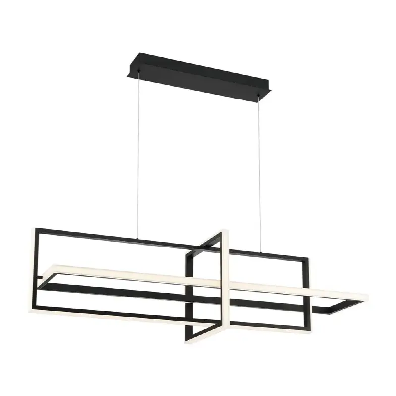 Bordo, Chandelier, 3-Light, 38", Matte Black, White Acrylic