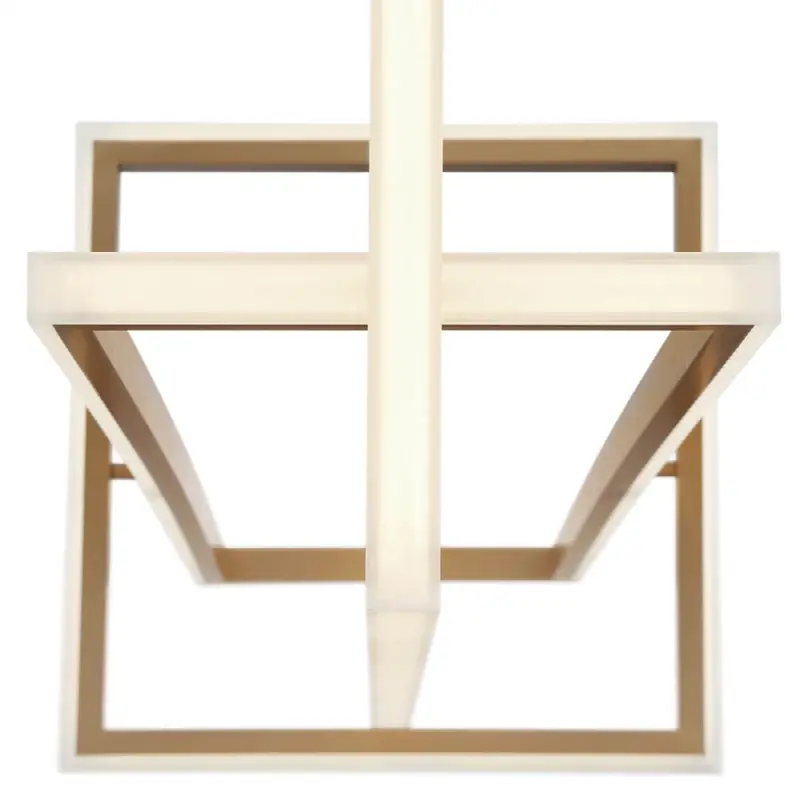 Bordo, Chandelier, 3-Light, 56", Satin Gold Paint, White Acrylic